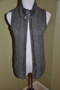 CREW Collection Baronet Beaded Vest S $275 NWT SO  