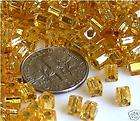 250 Miyuki Opaque Metallic Gold Square Glass Beads  