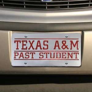  NCAA Texas A&M Aggies Silver Mirrored Past Student License 