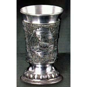  German Pewter Beaker with Forest Animals 