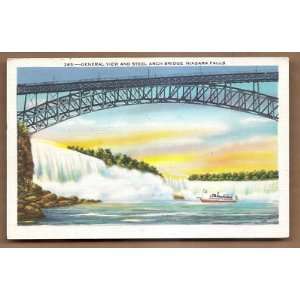  Postcard Steel Arch Bridge Niagara falls New York 