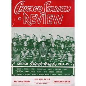 Vintage Hockey Program Chicago Blackhawks vs Detroit Red Wings Jan. 1 
