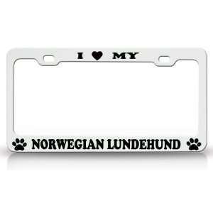LOVE MY NORWEGIAN LUNDEHUND Dog Pet Animal High Quality STEEL /METAL 