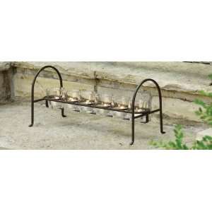  6 Votive Candle Holder with Candles (Bronze/White) (7.5H 