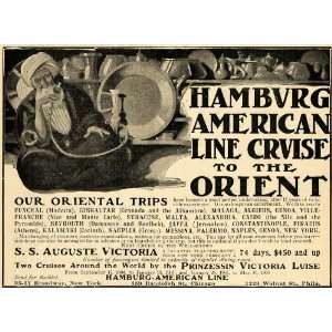  1903 Ad Hamburg American Line Cruise Orient SS Auguste 