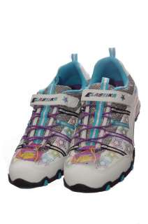   Girls Running Sport School Tennis Shoes White Purple 3.5 4 NWT  
