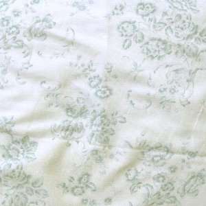  60 Wide Shabby Chic Linen Toile on White/Blue Fabric By 