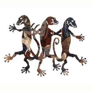  12 Lazart Metal Wall Art Wall Decor   Dancing Lizards 