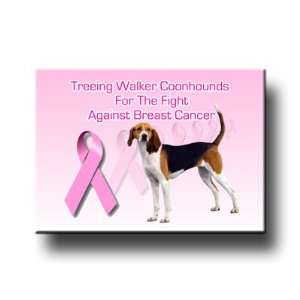  Treeing Walker Coonhound Breast Cancer Support Fridge 