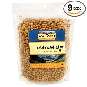 Wild Oats Natural Roasted Unsalted Soybeans, 13 Ounce Bags (Pack of 9 