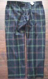 RALPH LAUREN MEN 40X30 NWT $148 Plaid Tartan Wool Pants Slacks Trim 