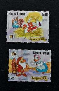 SIERRA LEONE 1984 DISNEY MARK TWAIN+GRIMM BROS STAMPS AND SHEET S729 