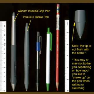 Pen line up. Notice the Wacom Classic Pen is smaller than the Intous3 