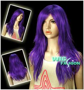 48cm Long Wavy Purple Hair Wig LM30  