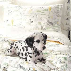  Dog Park Organic Comforter Cover & Sham Set ( King, White 