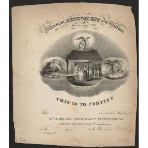  Hibernian Benevolent Institution,incorporated 1833,design 