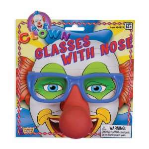 Adult Halloween Clown Glasses & Nose