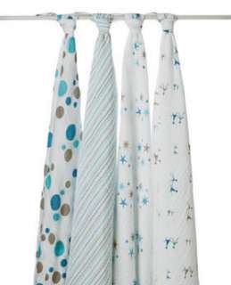 NWT Aden & Anais 4 Pack Super Star Scout Muslin Cotton Wraps Swaddle 