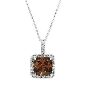 Emitations Eisleys 2.5 Ct Princess Cut CZ Necklace, Chocolate, 1 ea