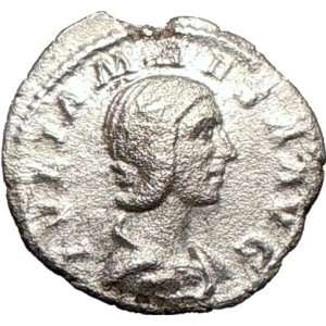 JULIA MAESA 218AD Rare Authentic Ancient Silver Roman Coin JUNO Mother 