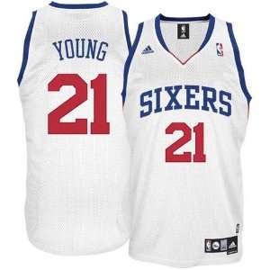  adidas Philadelphia 76ers #21 Thaddeus Young Youth White 