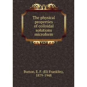   solutions microform E. F. (Eli Franklin), 1879 1948 Burton Books