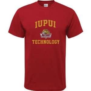 IUPUI Jaguars Cardinal Red Youth Technology Arch T Shirt 