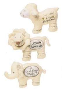 Mary Meyer Baby Sweet Sayings 6 Plush Lamb, Elephant or Lion Rattle 