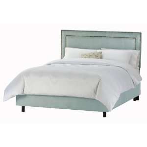  Skyline Furniture Nail Button Border Bed in Premier Sky 