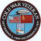 Cold War Veteran   Sept 2, 1946   Dec 26, 1997 4inch FE BC Patch Cat 