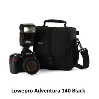 LOWEPRO Adventura 140 DSLR Camera SHOULDER BAG Black Case Canon Nikon 