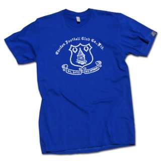 Everton FC Old Skool Retro T Shirt Jersey S M L XL  