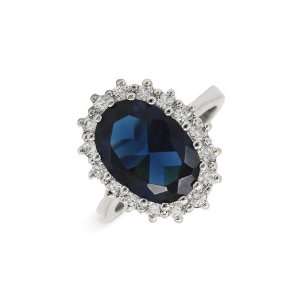 Ariella Collection Blue Stone & Cubic Zirconia Oval Ring Jewelry