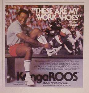 1984 Payton Chicago Bears Kangaroos Shoes photo AD  