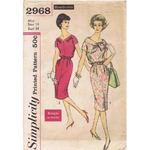   Pattern Womens Sheath Dress Size 14 Bust 34 Arts, Crafts & Sewing