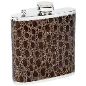   Grain D. Brown By Maxam® 6oz Stainless Steel Flask with Faux