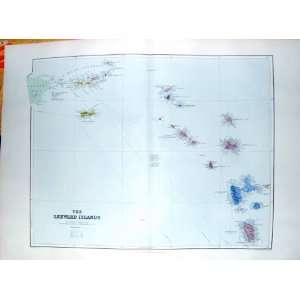 STANFORD MAP 1904 LEEWARD ISLANDS ANTIGUA DOMINICA