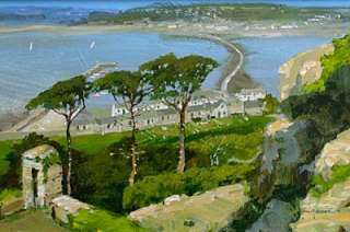 John Haskins St Michaels Mount From Penzance Cornwall Landscape Oil 