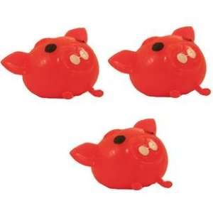  Splat Ball Novelty Squishy Toy Red Orange Pig Pack of 3 
