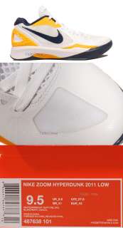 Nike Zoom Hyperdunk 2011 Low White Del Sol (487638 101) 7.5 10.5 Free 