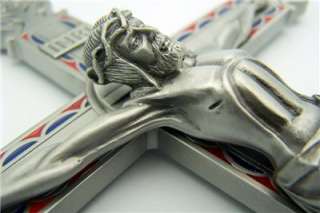 Large Silver Pewter Wall Cross Crucifix Catholic Gift  