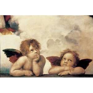 Sistine Madonna (2 Angels No Border) By (Raffaello) Raphael Highest 