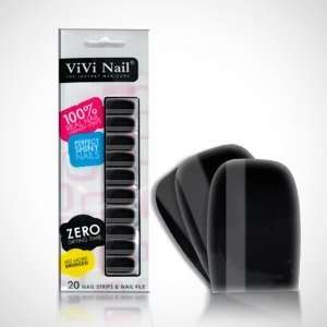  Vivi Nails Solid Color Nail Polish Strip   Black Beauty