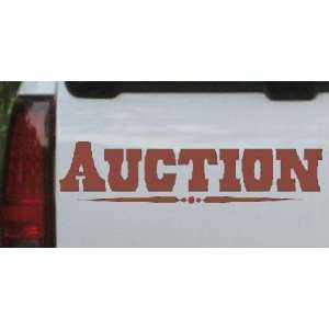  Brown 22in X 5.5in    Auction Decal Window Sign Business 