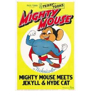  Mighty Mouse Meets Jekyll and Hyde Cat Poster Movie 27x40 