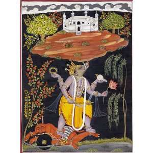  Varaha Avatar of Lord Vishnu   Water Color Painting On 