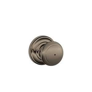   Pewter Privacy Andover Style Knob with Andover Rose