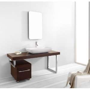  Virtu USA 60 Lyle   Walnut   Single Sink Bathroom Vanity 