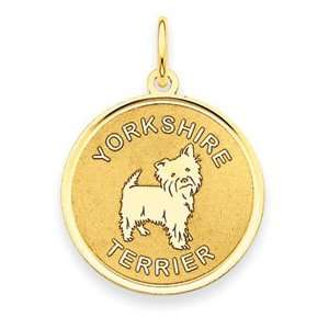  14k Yorkshire Terrier Disc Charm Jewelry