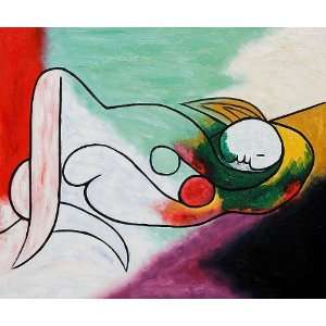  Oil Painting Femme Couchee a la Meche Blonde Pablo Picasso 
